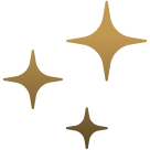 Three gold sparkle icons symbolizing cleanliness or bright smiles at Madison Park Family Dentistry