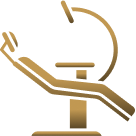 Gold dental chair icon representing Madison Park Family Dentistry
